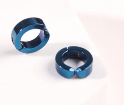 Vedansh Piyush Enterprises Stylish Blue Colour Magnetic Unisex Hoop Stud Earrings Stainless Steel Hoop Earring