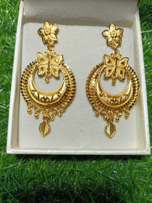 AUROVA Trendy Gold Plated Jhumki Earrings - 1 Gram Gold Latest Design Alloy, Brass, Copper Stud Earring