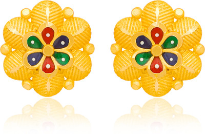 LUV FASHION Traditional Premium No Colour Fade Daily Wear Micron Plated Stud Earring Brass Stud Earring