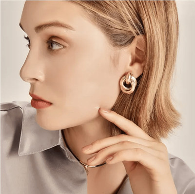 Alankrita Artisan Korean Golden Circle Shaped Earrings -0042 Alloy, Stainless Steel Stud Earring, Drops & Danglers, Earring Set, Plug Earring