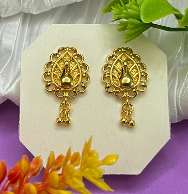 P N JWELS 1 Gram Gold Plated Earring for Women and Girls Brass Drops & Danglers, Stud Earring