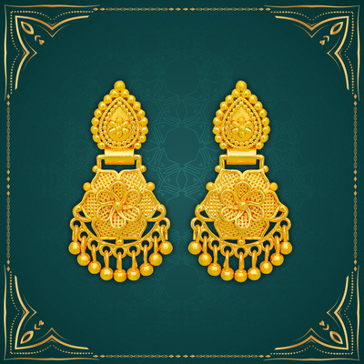 Drashti Collection Traditional Gold Platted Drop Earrings Collection Brass Drops & Danglers
