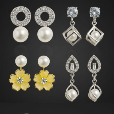 Kradha 4 Pair of earring Alloy Stud Earring