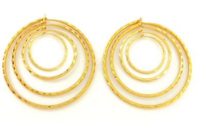 Savni 1 gram Gold Plated Designer Hand Made Hoop Earrings Copper Hoop Earring, Clip-on Earring, Earring Set