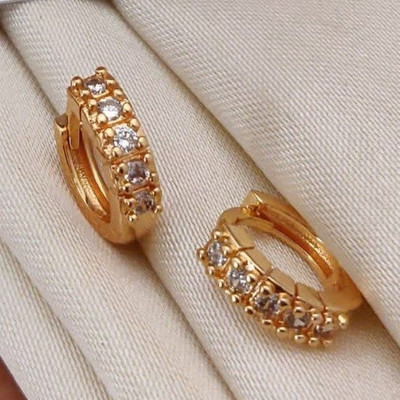 KIYANA TULSI Gold Plated Hoop Earrings for Girls & Women Alloy Hoop Earring Brass Stud Earring, Plug Earring, Jhumki Earring, Huggie Earring, Hoop Earring