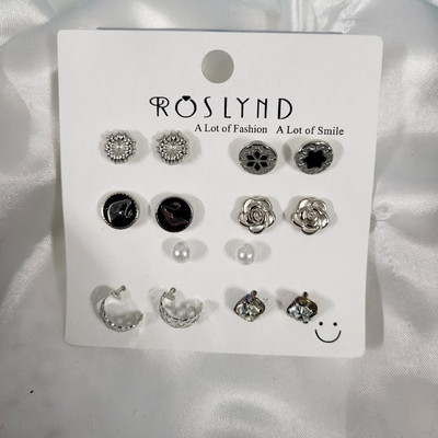 AarambhHDFH Elegant Stud Earrings Combo Set of 07Pairs Alloy Stud Earring