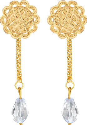VIGHNAHARTA Removable Studs 1 pair Stud 1 chain drop earring for women and Girls Beads Brass Drops & Danglers