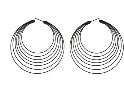 La Belleza black jalebi hoop 3340-43 Alloy Hoop Earring