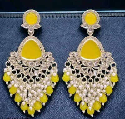 DANGAR ENTERPRISE Beads Polki Stone Kundan Earring Set for Girls and Women Alloy Jhumki Earring