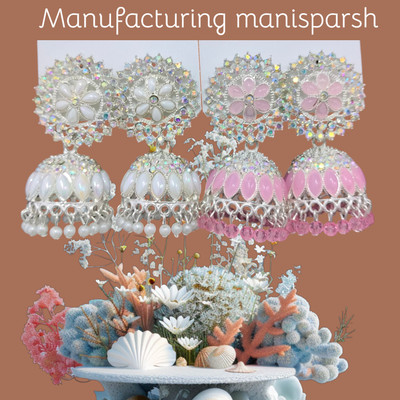 touch gold Jhumka Earrings For Women Cubic Zirconia Alloy Jhumki Earring