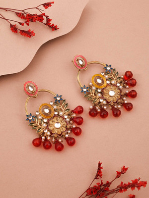 Alasca Gold Plated Earring for Women & Girls Diamond Brass Drops & Danglers