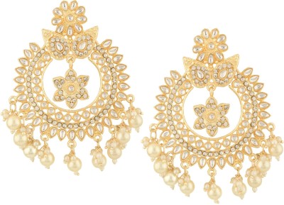 SPARGZ Spargz Festive Gold Plated Kundan, AD Stone & Pearl Chandbali Earring For Women Diamond Alloy Drops & Danglers