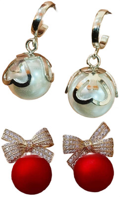 SVENT Combo Earing | Pearl Earrings Trendy | Party & Casual Jewelry for Women & Girls Alloy Earring Set