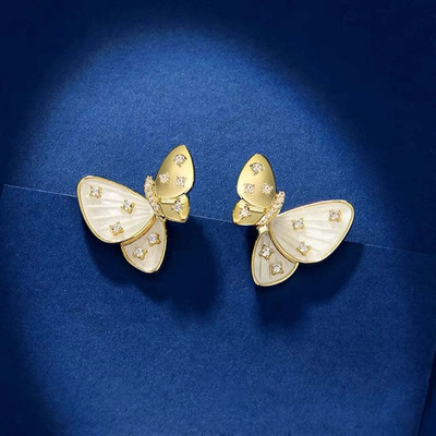 ZIVOM Butterfly Cubic Zirconia Copper Stud Earring