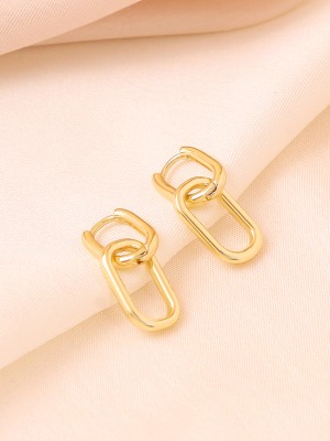 YELLOW CHIMES Link Chain Drop Earrings | Western Style Women Earrings Metal Hoop Earring