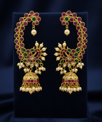 srpro Royal Blossom Collection Cubic Zirconia Alloy Drops & Danglers, Jhumki Earring, Chandbali Earring