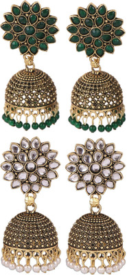 Keviv Wedding & Engagement Earring Combo for Women Beads, Pearl Alloy, Brass Earring Set