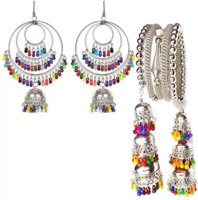 Mystory PACK OF 2 Agate Alloy Stud Earring