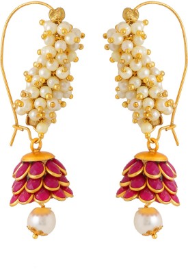 Fabkrave Traditional Pearl Earrings Brass Drops & Danglers