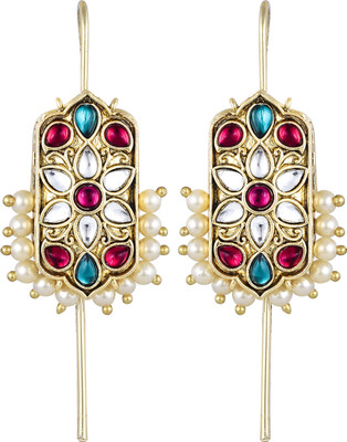 VIGHNAHARTA Floral Rajastani Meenakari work Pearls Earcuff,Cuff Earrings for Women & Girls Pearl Alloy Cuff Earring