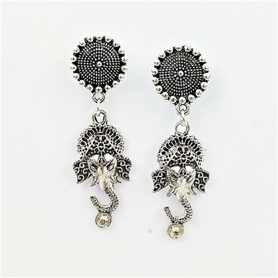 Lukello Silver-Plated Brass Earrings Brass Jhumki Earring