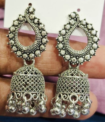 SAKETHAM Golden peacock Small Duet Alloy Jhumki Earring