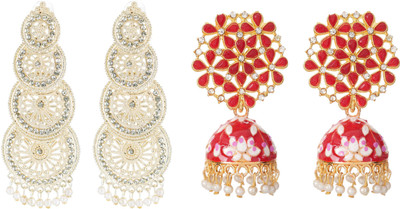 Hana creations Silver Plated Oxidised Traditional Jhumka/ Jhumki Earrings for Women and Girls Metal, Alloy, Alloy Earring Set
