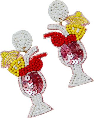 Calvin Craft Handmade Embroidery Beaded Fruit Juice Glass Stud Earring