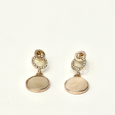SOLIS NEST earrings for women girls korean rose gold pearl lightweight earings stylish Cubic Zirconia Stainless Steel, Resin Drops & Danglers