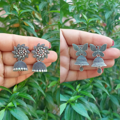 Jhumka Street Jhumka Earrings for girls stylish Pack of 2 Alloy Jhumki Earring