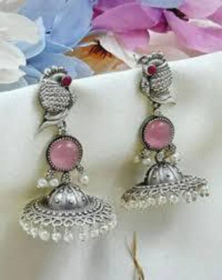 Sangria Silver Earring for Women & Girls Diamond Brass Drops & Danglers