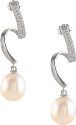 KRISHNA PEARLS Coiled Pearl Drop Earrings Pearl Metal Stud Earring