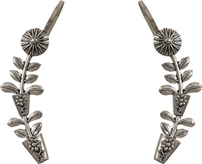khannak Khannak Oxidised Vase with leaf shape Boho Style, Antique earcuff for Women Brass Cuff Earring