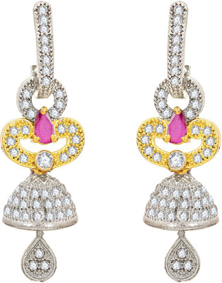 AADITA Latest Designer Stylish Trendy Traditional Gold Plated Diamond Alloy Earring Set