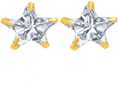 Fashion Frill Single Stone Star Shape Alloy Stud Earring