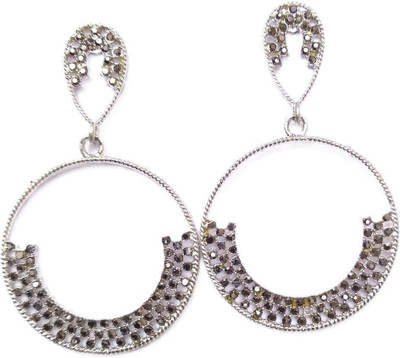 srsales White Frost Chandbalis Elegance Chandbalis Mist Chandbalis Crystal Alloy Chandbali Earring