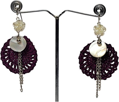 aanyaas Trendy Crochet Shell earring dangler extra light weight for Women and Girls Shell Drops & Danglers