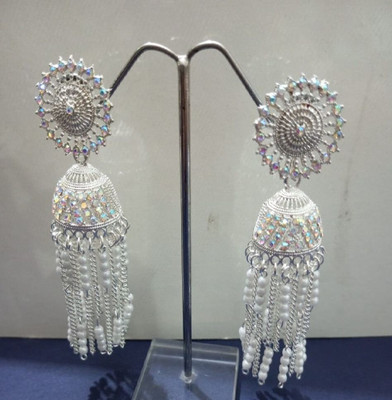 MAYRA TRADING Silver Jumki Earrings Brass Jhumki Earring