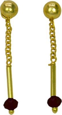 Kollam Supreme Long Crystal Hanging Chain Drop Earrings Brass Drops & Danglers