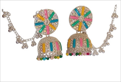 Sadid Jhumka with Chain Alloy Drops & Danglers