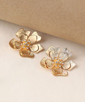 SOHI Gold Plated Party Designer Stone Stud For Women Alloy Stud Earring