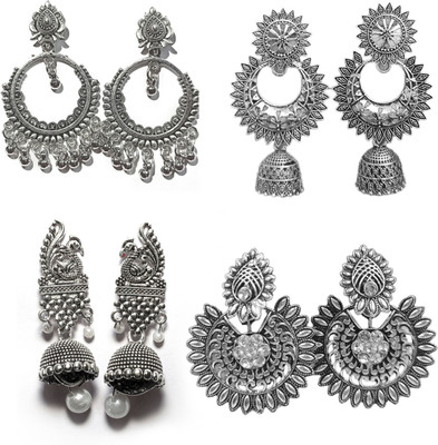 Jhumka Street Jhumki Earrings for girls and woman's combo Pack of 4 Alloy Jhumki Earring