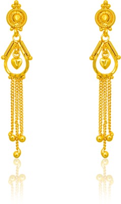 LUV FASHION New Tradtional Micron Plated Long Earrings Brass Drops & Danglers