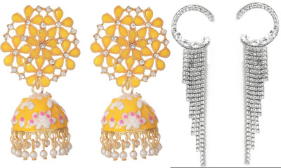 Hana creations Silver Plated Oxidised Traditional Jhumka/ Jhumki Earrings for Women and Girls Alloy, Alloy Earring Set