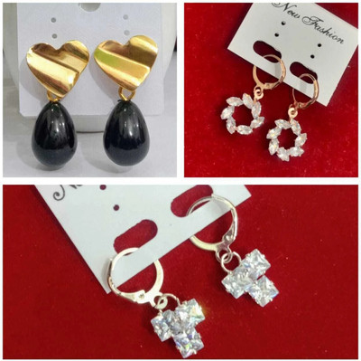 Epshitacreation Combo of 3 Earring pairs for women earrings for girls Metal Stud Earring Brass Drops & Danglers, Hoop Earring