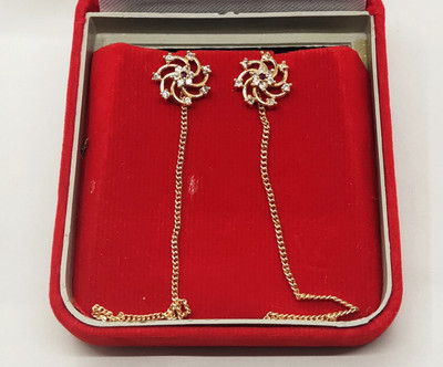 LOGIN THE WORLD AND CSC Sui Dhaga Earrings Diamond Brass Ear Thread