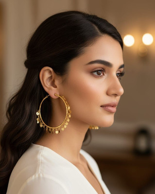 Earings Stylish Gold Plated Big Hoop Bali Earrings Aluminum Jhumki Earring