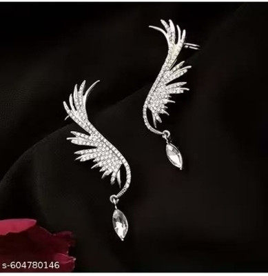 RISHASTYLE Peacock motive earrings with AD stone Zircon Alloy Stud Earring, Drops & Danglers