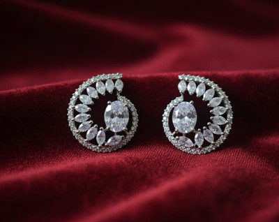 VRG ROYAL CREST26 Cubic Zirconia Brass Stud Earring