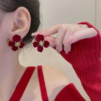 SHYAM Korean Trendy Flower Earrings & Studs For Girls Or Women Alloy Stud Earring